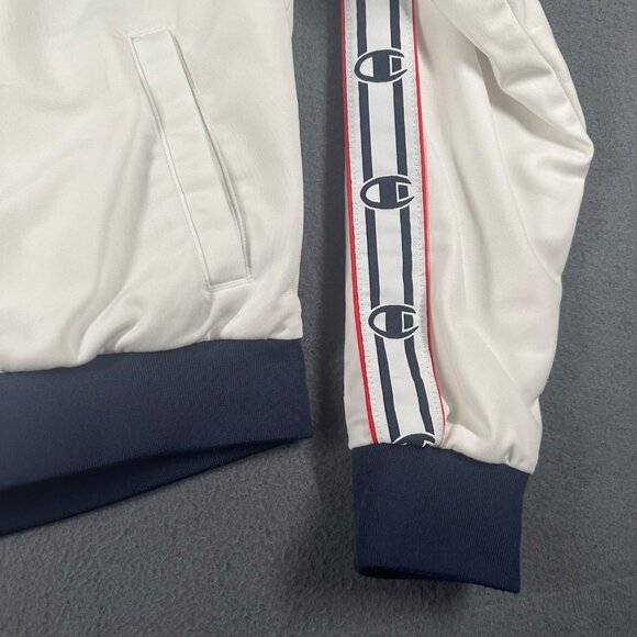 Champion Track Jacket Womens Large White Life Crown C Logo Full Zip Track Jacket - Picture 3 of 16